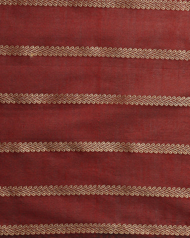 ArtEastri Maroon cotton Woven Saree with Blouse piece