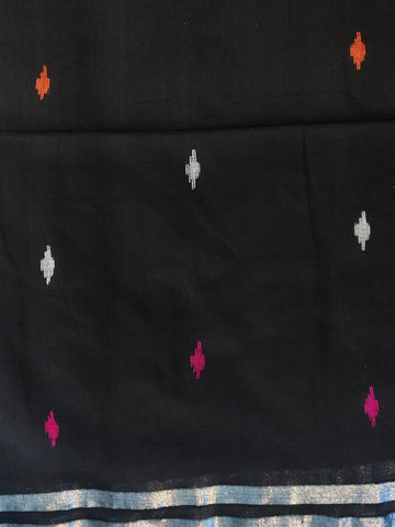 Black Handloom Jamdani Cotton Saree