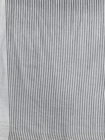 Cream Pure cotton Printed Saree with blouse piece