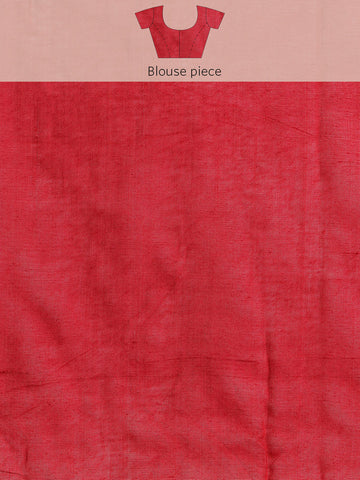 ArtEastri Maroon Magenta Solid Cotton Saree with Blouse piece