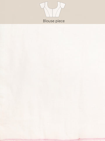 White Floral Cotton Saree with Blouse Piece