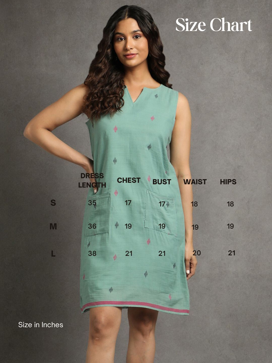 Green Cotton Handloom Dress