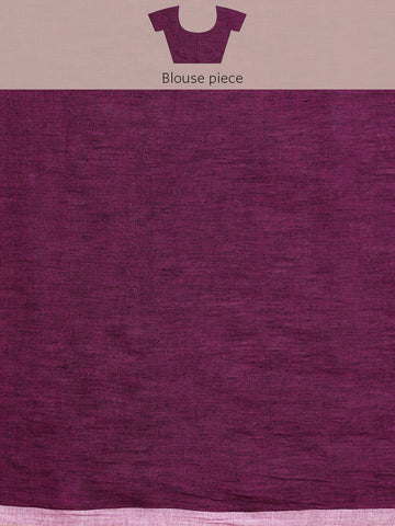 ArtEastri Handloom Purple Ghicha Pallu Kantha Stitch Saree with Blouse piece