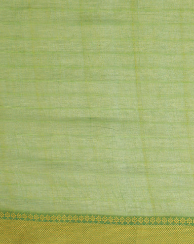 Teal Green Jacquard Cotton Saree