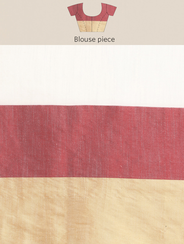 ArtEastri Colorblock Pure Cotton Saree with Blouse piece