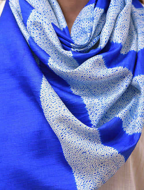 Hand woven Shibori Silk Stole