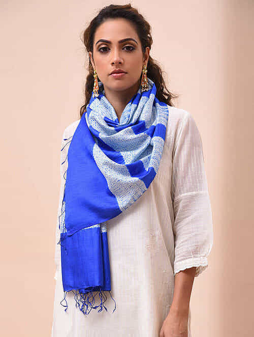 Hand woven Shibori Silk Stole