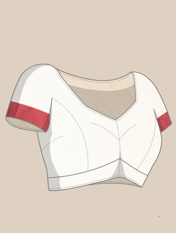 ArtEastri Colorblock Pure Cotton Saree with Blouse piece