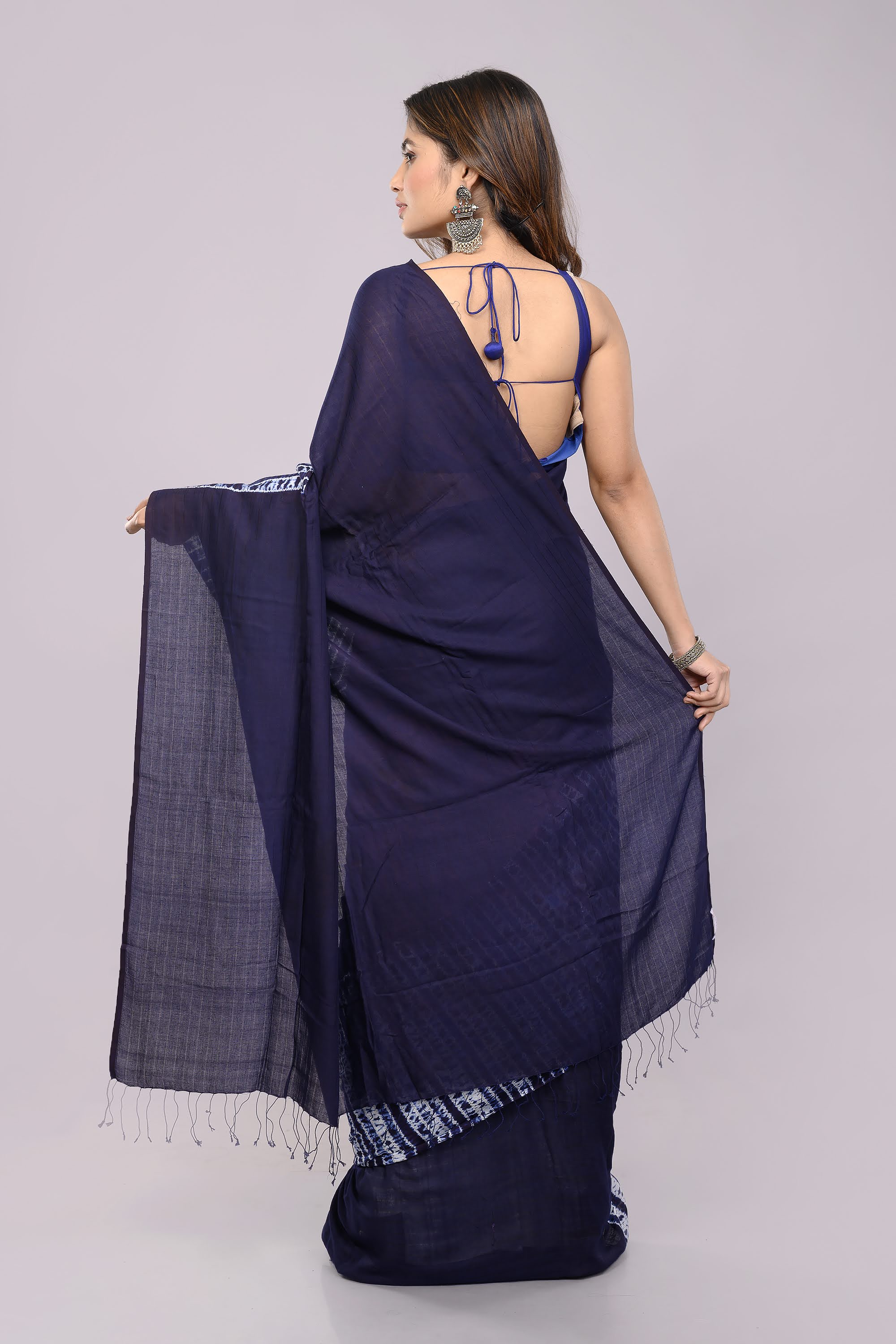 Hand Woven Shibori Cotton Saree