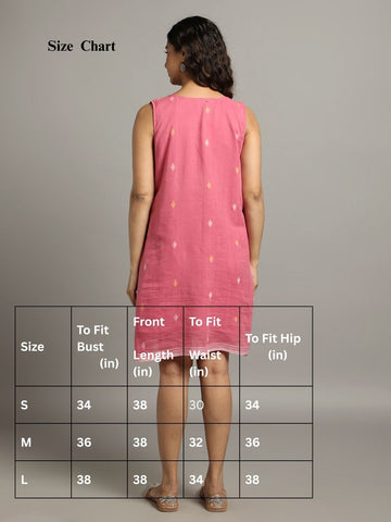 Pink Cotton Handloom Dress