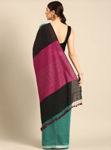 Pure  Cotton Handloom Sequins  Saree