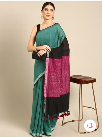 Pure  Cotton Handloom Sequins  Saree