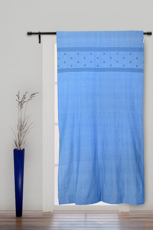 Blue Black Jamdani  Cotton Door Curtain for home