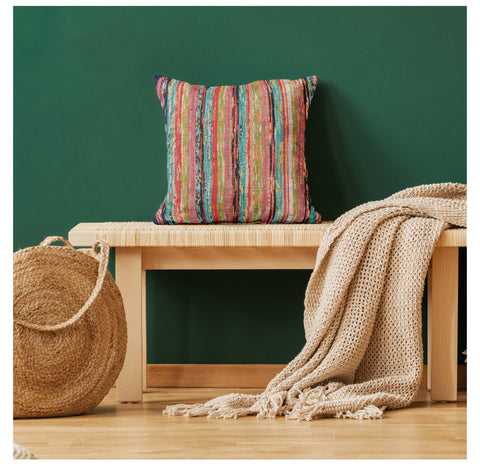 Multicolor Khesh Cotton Cushion Covers- Pack of 2