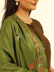 Green Kantha Wool Shawl