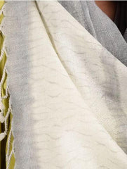 Grey Ivory Shibori Wool Stole
