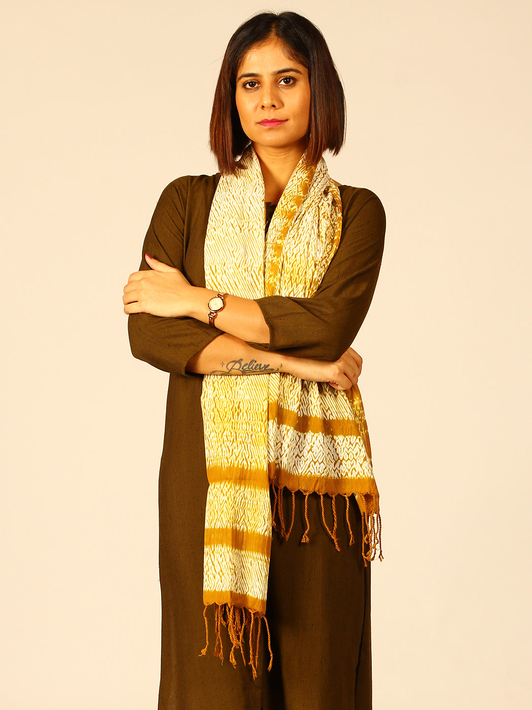 Hand Woven Shibori Cotton Stole