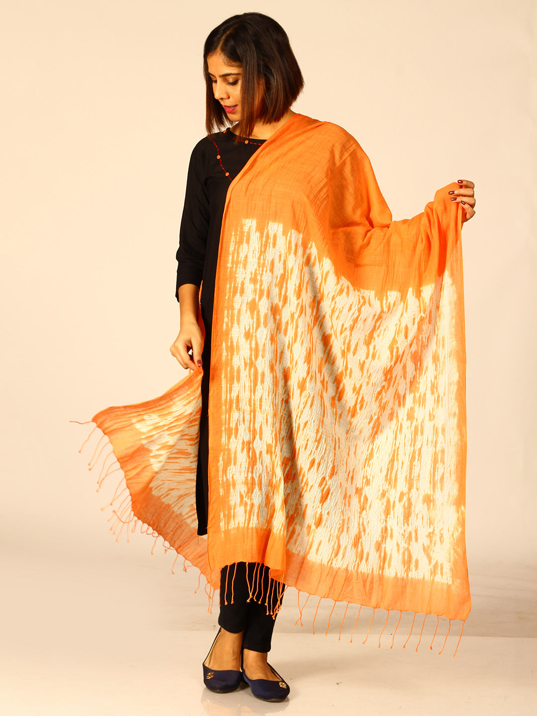 Hand Woven Shibori Cotton Dupatta