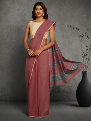 Pink Green Jamdani Cotton Saree