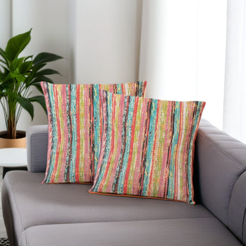 Multicolor Khesh Cotton Cushion Covers- Pack of 2
