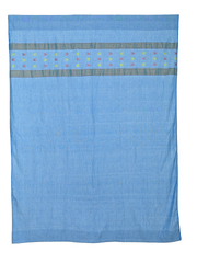 Indigo Blue Cotton Handloom Jamdani Window Curtain