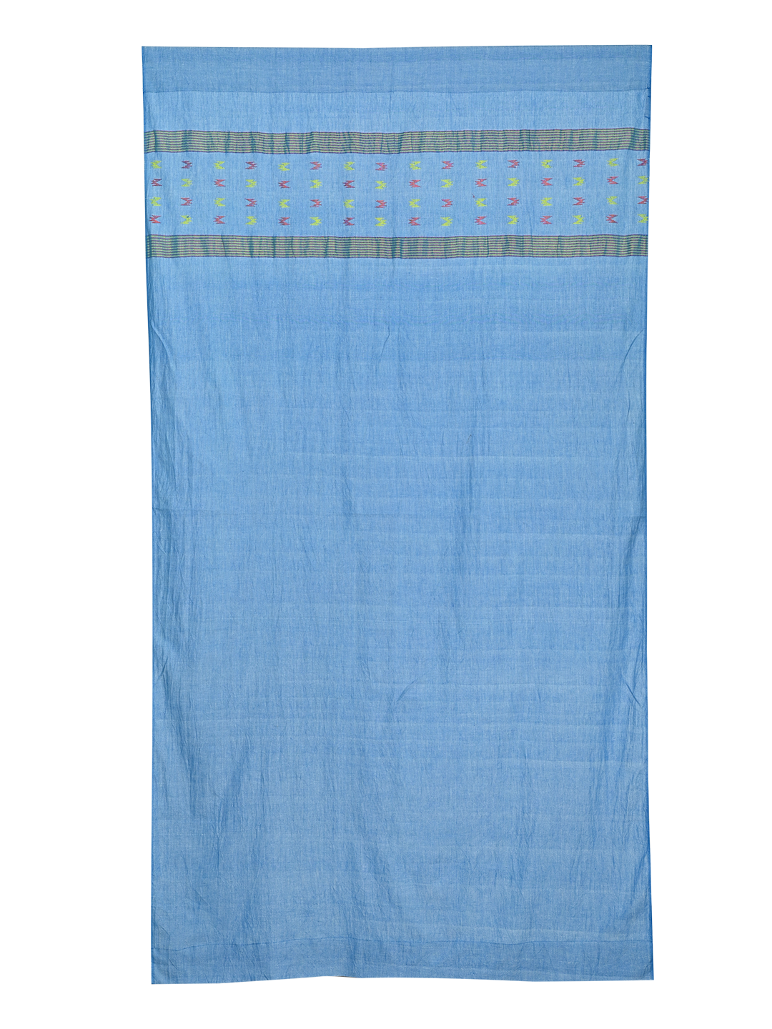 Indigo Blue Cotton Handloom Jamdani Door Curtain