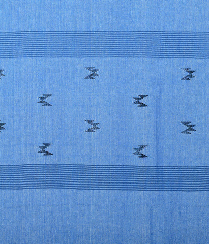 Blue Black Jamdani Cotton Curtain for home- Single Panel
