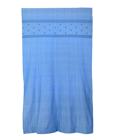 Blue Black Jamdani Cotton Curtain for home- Single Panel