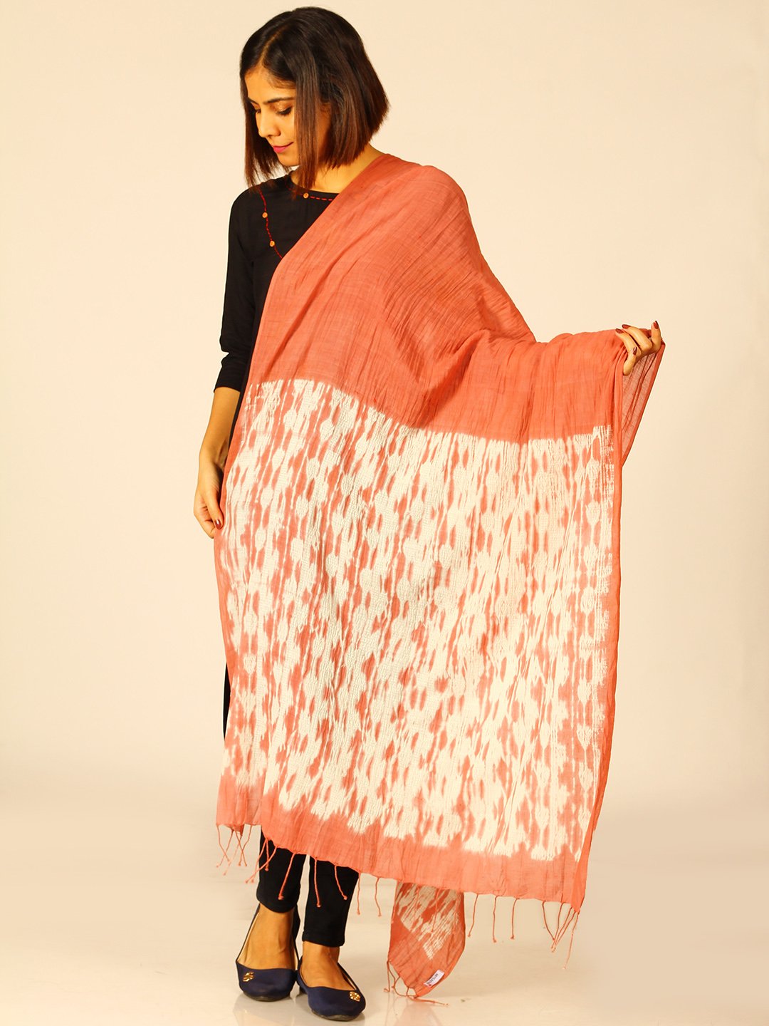 Hand Woven Shibori Cotton Dupatta