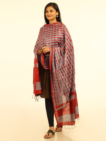 Hand Woven Shibori Silk Dupatta