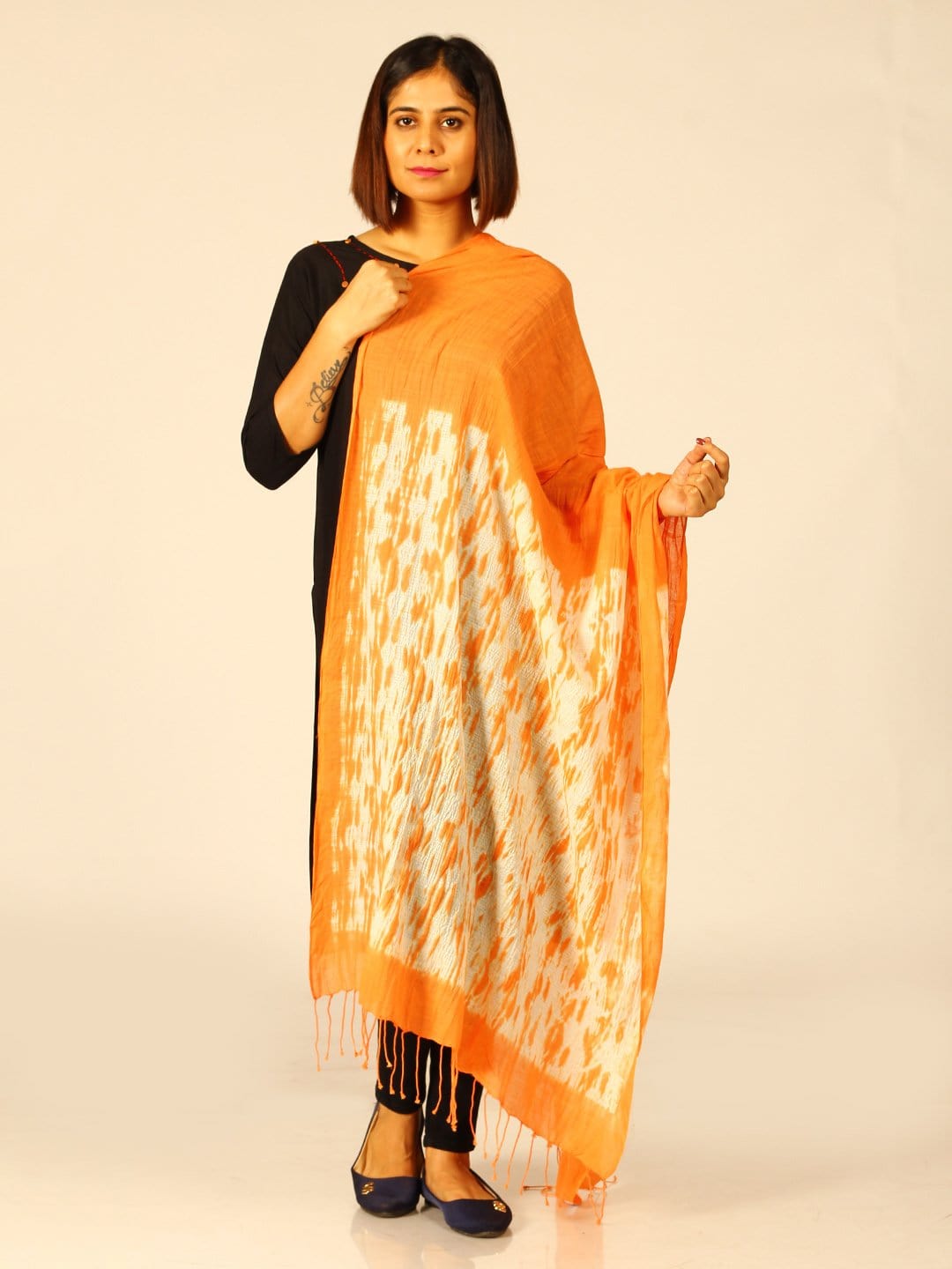 Hand Woven Shibori Cotton Dupatta