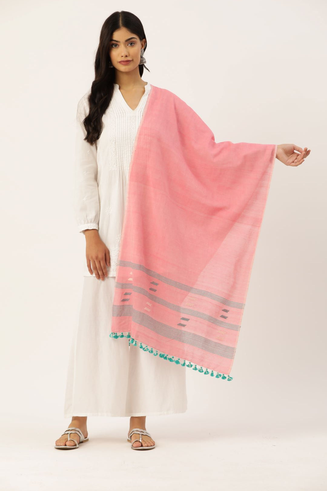 Handloom Jamdani Cotton Stole