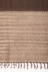 Brown Ivory Shibori Wool Stole
