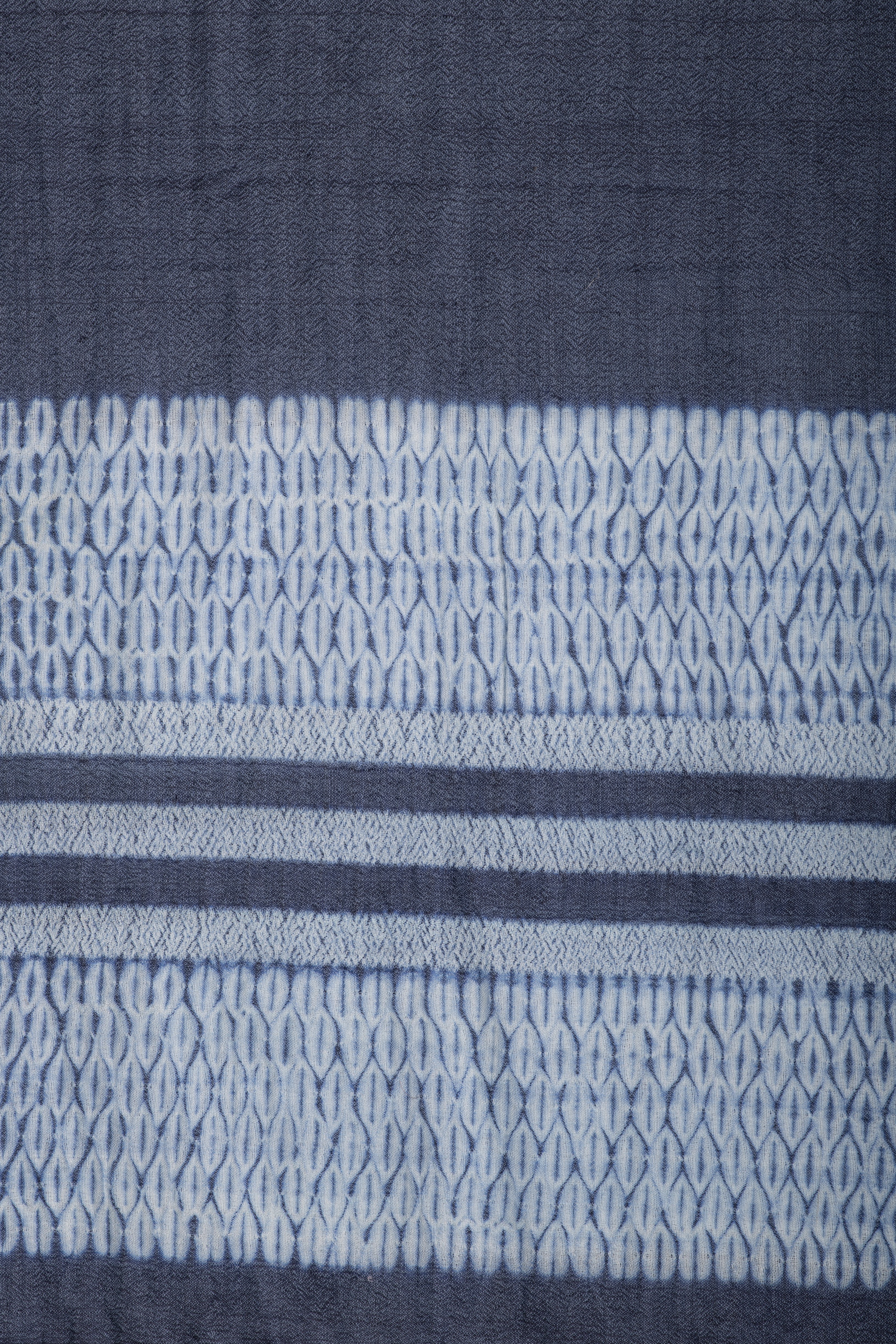 Woolen Stole- Indigo Ivory Handloom Shibori Wool Stole