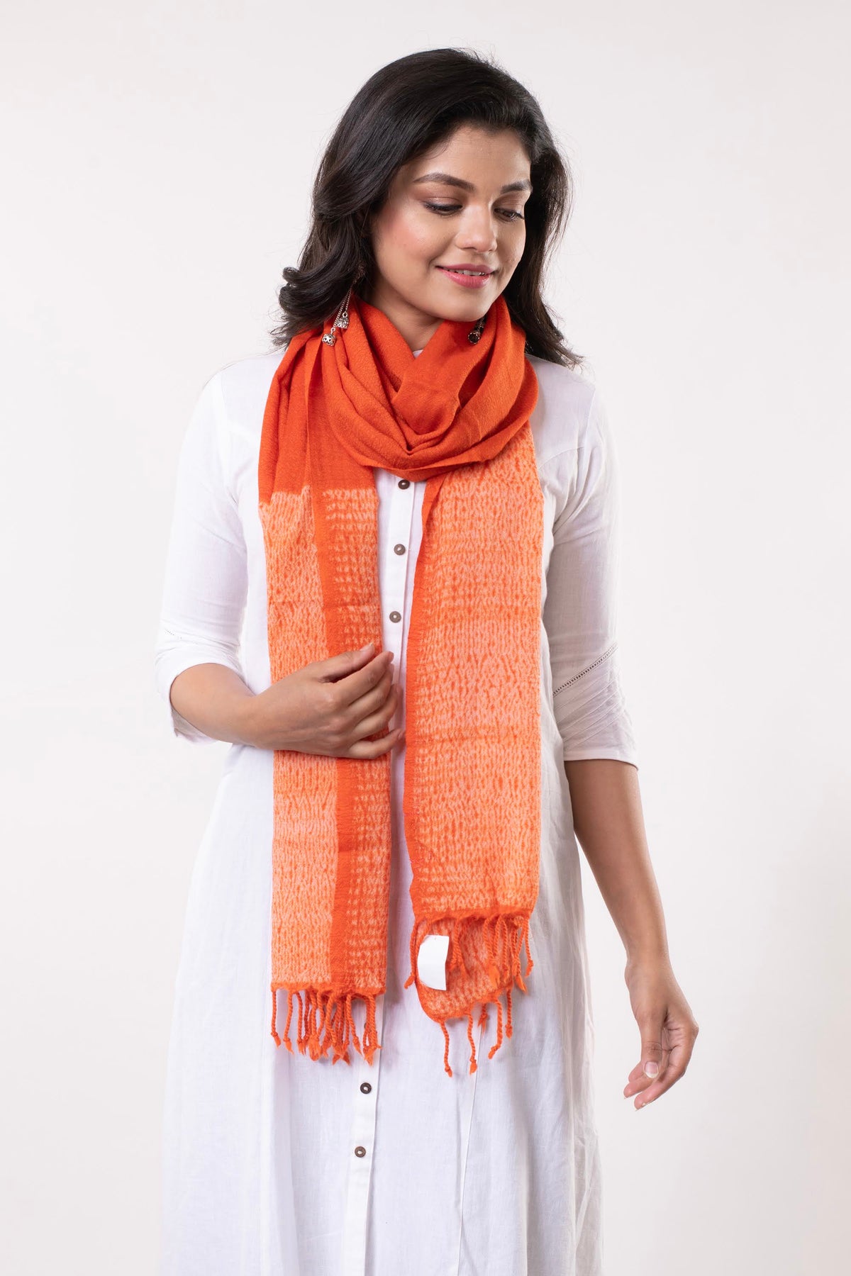 Hand woven Shibori Wool Stole