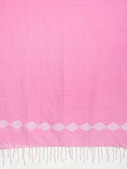 Pretty Pink white Jamdani Cotton  Stole