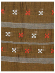 Brown Handloom Jamdani Cotton Dupatta