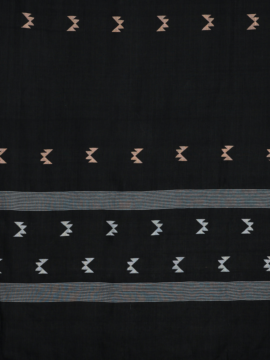 Black & White Handloom Jamdani Cotton Dupatta
