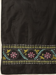 Black & Yellow Kantha Silk Stole