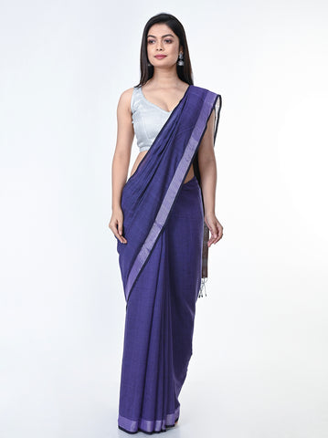 Handloom Zari Border Jamdani Cotton Saree