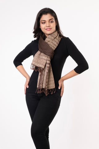 Hand woven Shibori Wool Stole