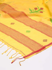 Handcrafted Yellow Jamdani Mul Cotton Dupatta
