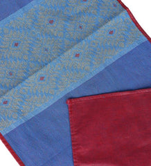 Blue Yellow Dhuniya Handloom Cotton Table Runner