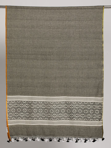 Grey White Toned Assamese Cotton Dupatta