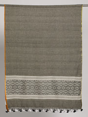 Grey White Toned Assamese Cotton Handloom Dupatta
