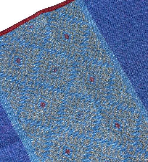 Blue Yellow Dhuniya Handloom Cotton Table Runner