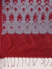 Stylish Grey Red Shibori Silk Dupatta