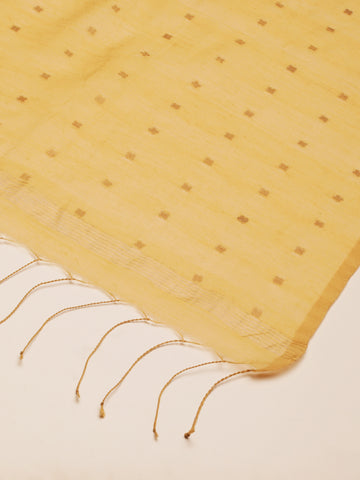 Handloom Beige & Gold Sequins Silk Cotton  Dupatta- NEW!