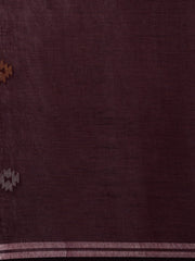 Burgundy Purple Handloom Jamdani Cotton Saree