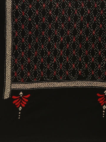 Black  Kantha Cotton Dupatta